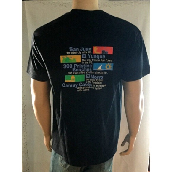 PUERTO RICO T Shirt Adult Large Black Puts It All WithIn Your Reach Vacation - Picture 5 of 7